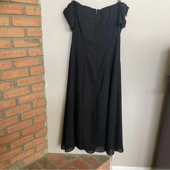 Vintage Jessica McClintock Gunne Sax Black Evening Dress Size 18 - Picture 2 of 12